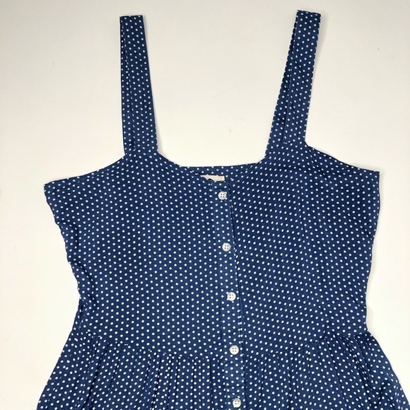 Wild Blue X Sadie Robertson Blue White Polka Dot Button Front Tank Summery Dress - Picture 4 of 14
